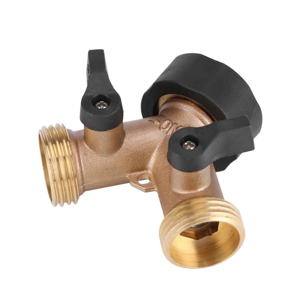 Brass Water Tap Adapter 2 Way Y Shape 3/4 Hose Connector Garden Irrigation (European Standard) — image 3