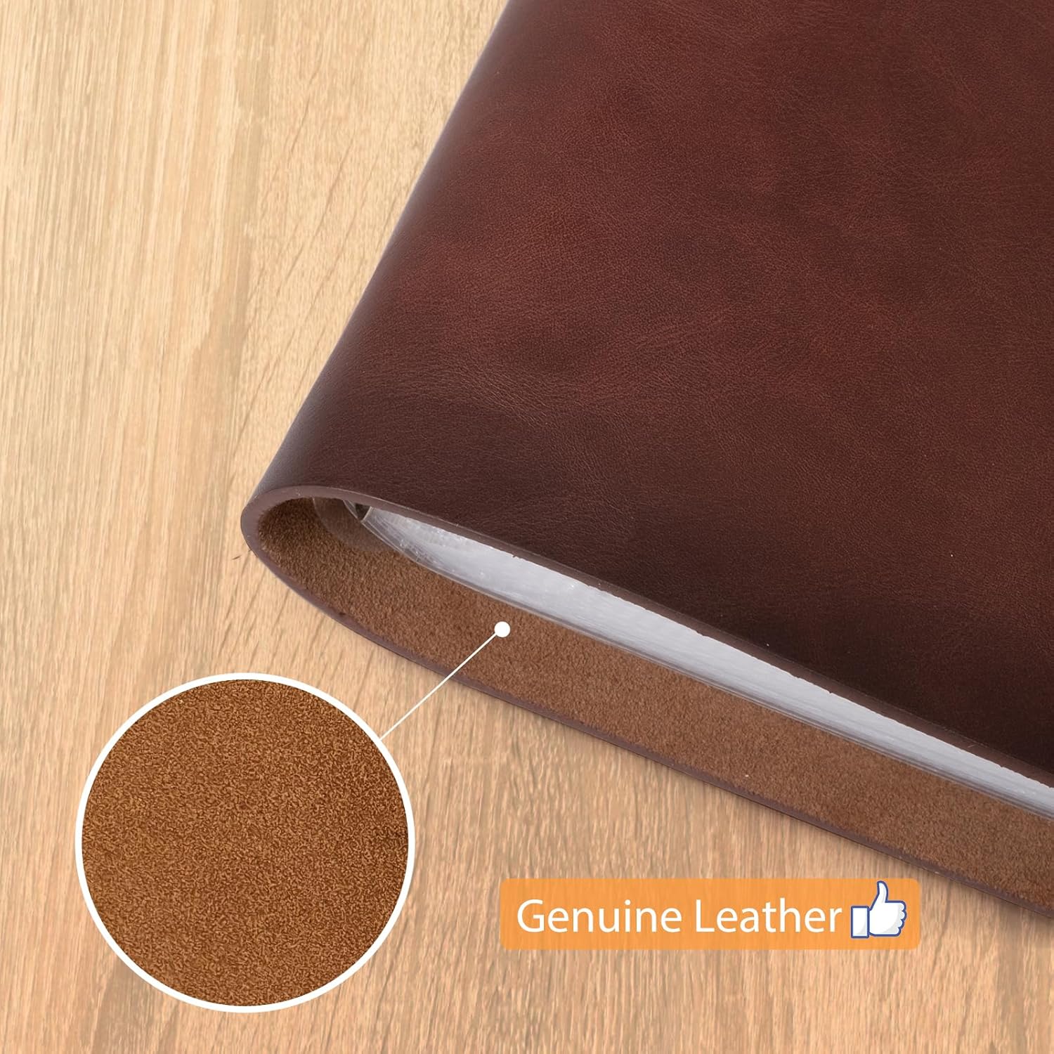 Photo Album 4x6 200 Photos, Genuine Leather Photo Albums with Writing Space with 30 Writing Paper, Travel Family Wedding Kids Graduation Ultrasound Baby — image 5