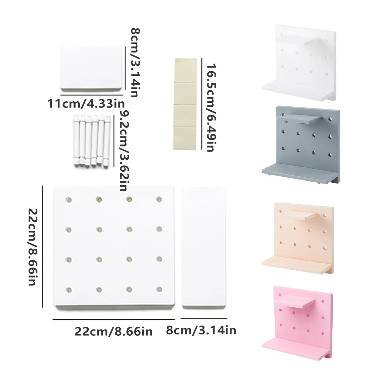 4PCS Pegboard Storage Rack Hanging Shelf Durable Space Saving โ image 3