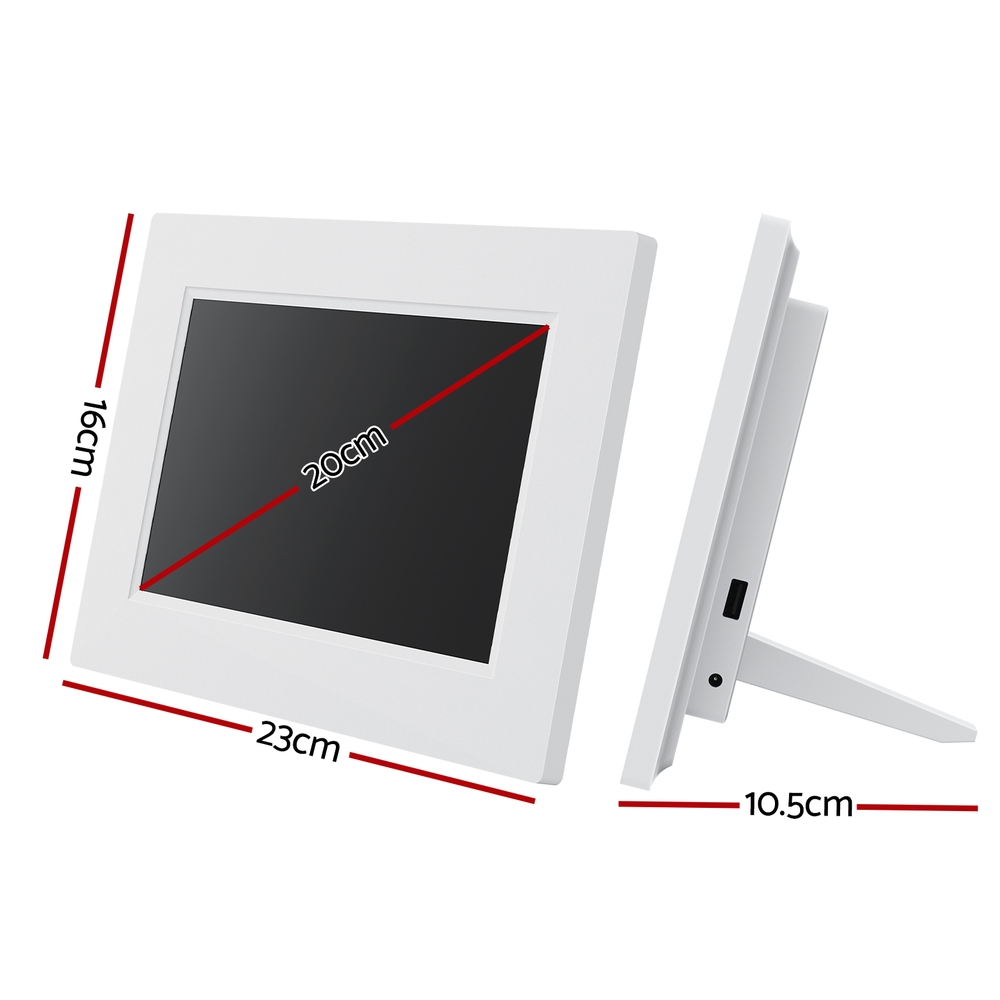 Artiss 8" Digital Day Clock Calendar Alarm White — image 2
