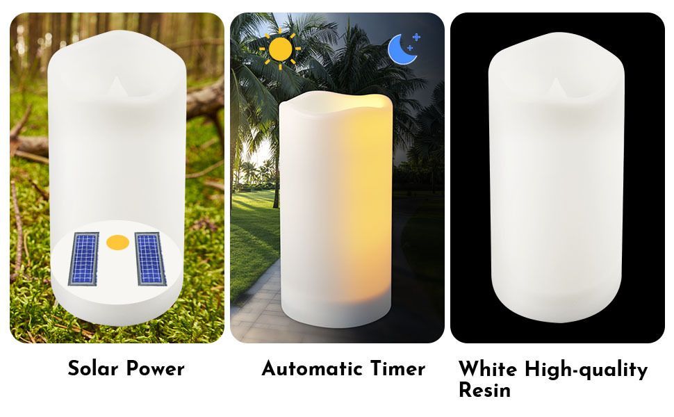 Outdoor LED Candle Battery Operated Candle Patio Decor Garden Lighting Balcony — image 2