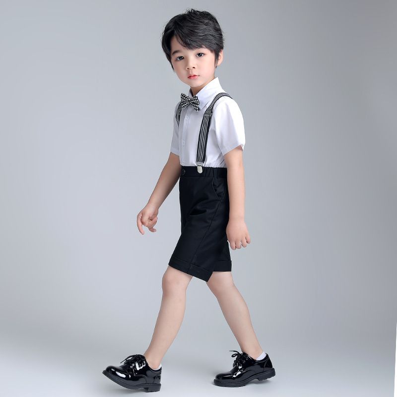 Boys Summer Cotton Short Sleeve Shirt & Shorts Set White 4 piece set 100cm: recommended weight 13.00 kg-15.00 kg โ image 4