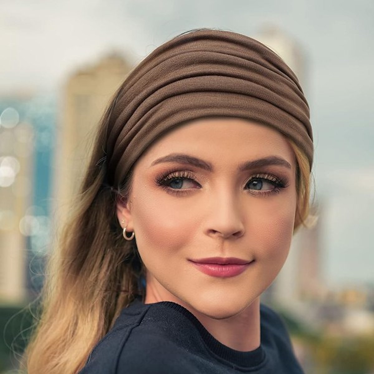 Wide Headbands for Women - Bohemian Style - 6-Pack - Oversized Turban Headbands - Scrunchies - Casual Wear - Sportswear - Cosmetics - Yoga Accessories — image 4