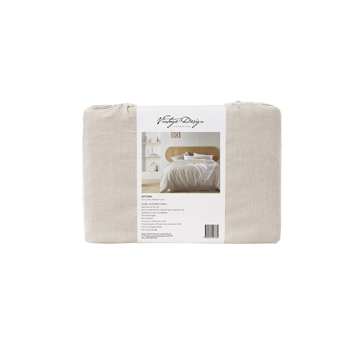 Vintage Design Homewares Natural French Linen Quilt Cover Set King โ image 3