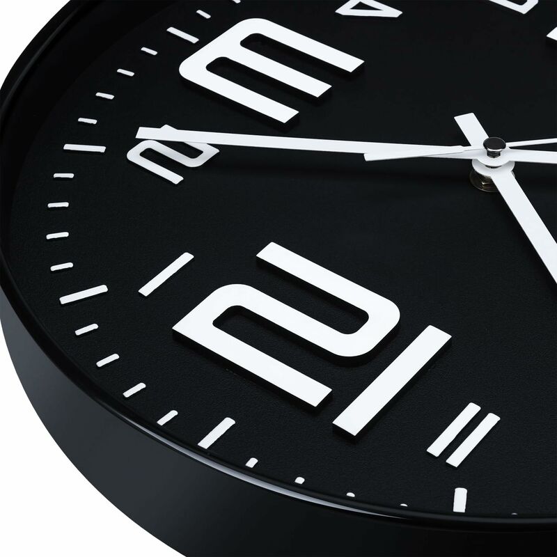 Silent Clock, 30Cm Quartz Silent Clocks, Battery Powered, Modern Style Designed For Home, Office And School (Black) — image 2