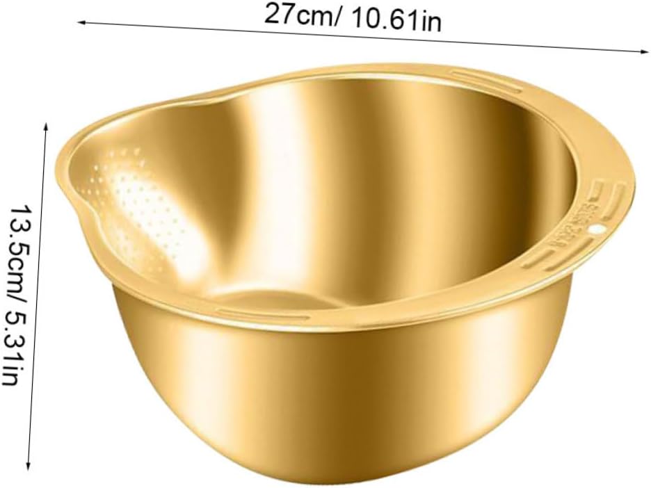 2-Piece Stainless Steel Rice Washing Strainer Set with Thickened Fine Mesh for Fruits Vegetables Easy to Clean Kitchen Colander — image 2
