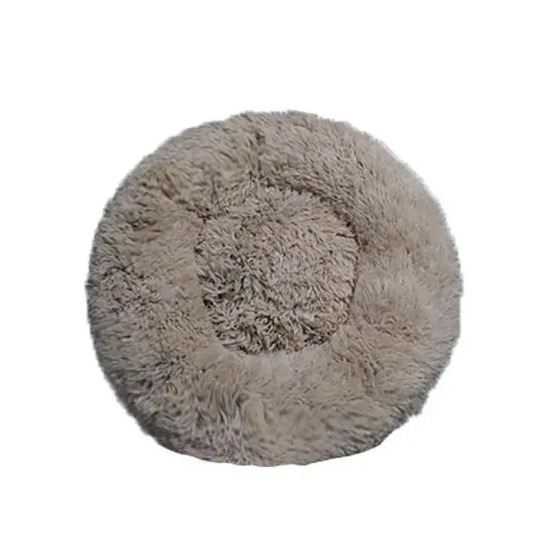 Coffee Cat Bed Pet Bed Dog Donut Nest Calming Deep Sleeping Soft Plush Kennel Washable - 100CM