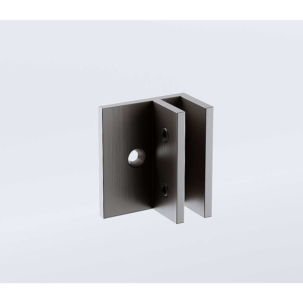 120cm Frameless Wall-to-Wall Shower Screen with Gunmetal F-Brackets, Brass Hinges & Square Knob Handle โ image 4