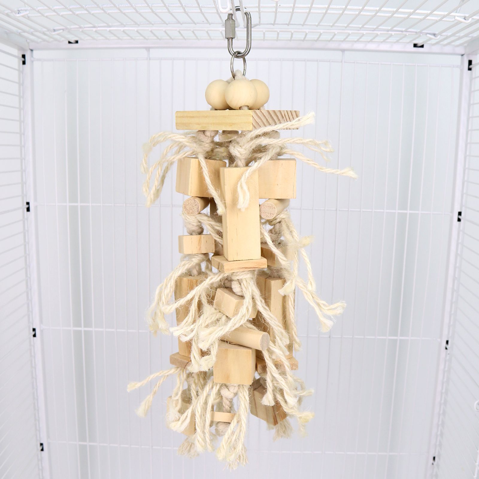 Blocks Natural Wood Large Bird Toy - Parrot Toys - Bird Toys for Parrots, Cockatoos, Macaws, Large Birds(log) — image 4