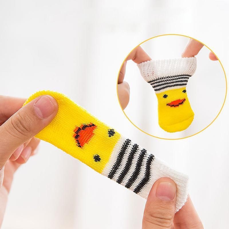 Non Slip Pet Socks for Dogs and Cats Knitted Paw Protector with Grips L Size - Grey tiger — image 6