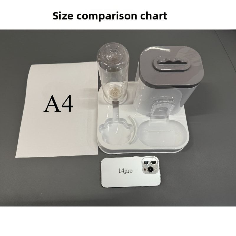 Automatic Pet Feeder and Water Dispenser Combo, 7-Day Capacity for Cats and Small Dogs, Self-Refilling Water Bowl with Gravity Flow, No Battery Needed, Modern β image 3