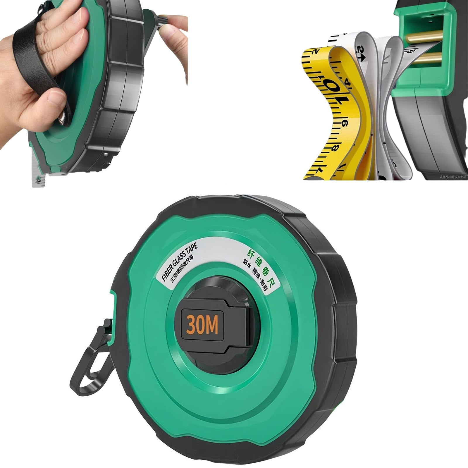 Disc Tape Measure a, 1 20M Measuring Tape Metric Tape Measure Double Scale Soft Leather Ruler Measurement Tape with for Surveying Engineering One Size C — image 2
