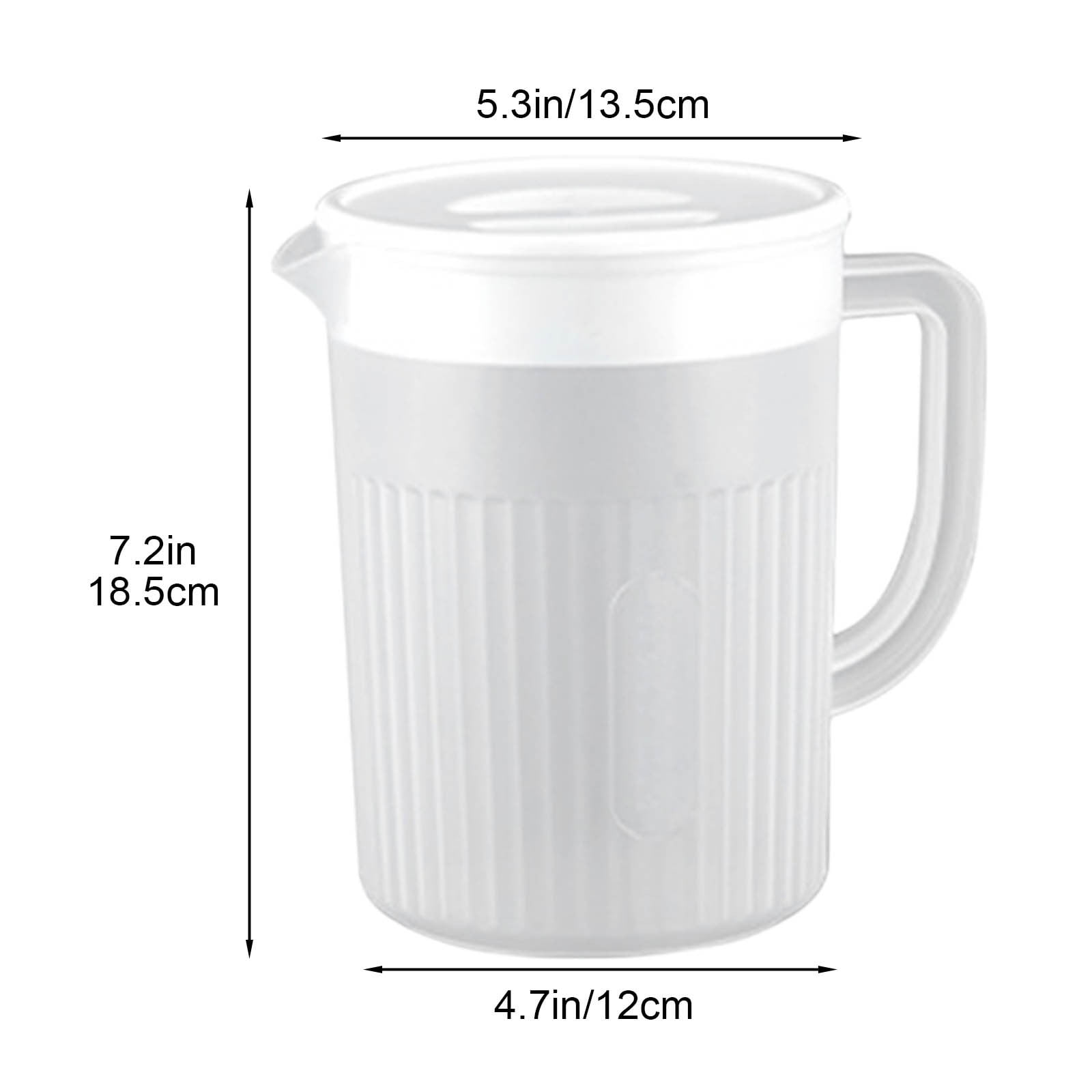 Juice Pitcher with Lid for Refrigerator, Water Jug for Tea, Juice and Iced Drinks, Fridge and Dishwasher Safe, White — image 3