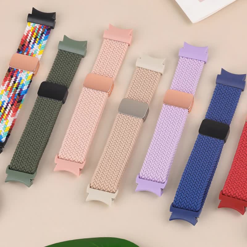 Compatible with Samsung Galaxy Watch Band Galaxy Watch 6 Classic 5 Pro 45mm 47mm 43mm 44mm 40mm Magnetic Braided Strap Without Gap Black โ image 3