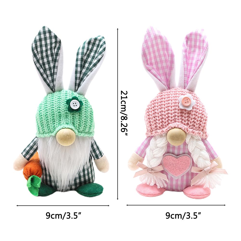 Easter Bunny Gnome Decoration Couple Doll Decor for Kids and Friends Easter Faceless Doll Ornaments — image 2