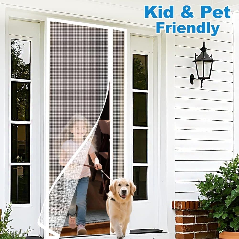 80 × 210 cm Magnetic Mosquito Net Door Self-Adhesive Side Opening Curtain Removable Durable Insect Fly and Cat Proof, White — image 5
