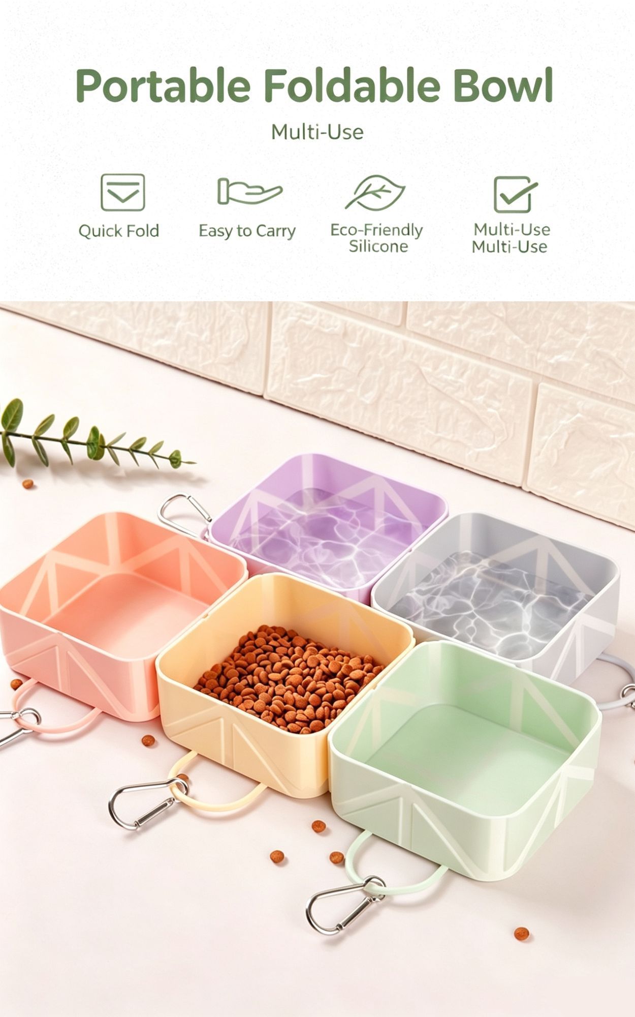 Silicone Collapsible Pet Travel Bowl, Portable Dog Cat Feeding Water Bowl, Christmas & Halloween Outdoor Camping Accessory, Practical Holiday Gift for Pet — image 2