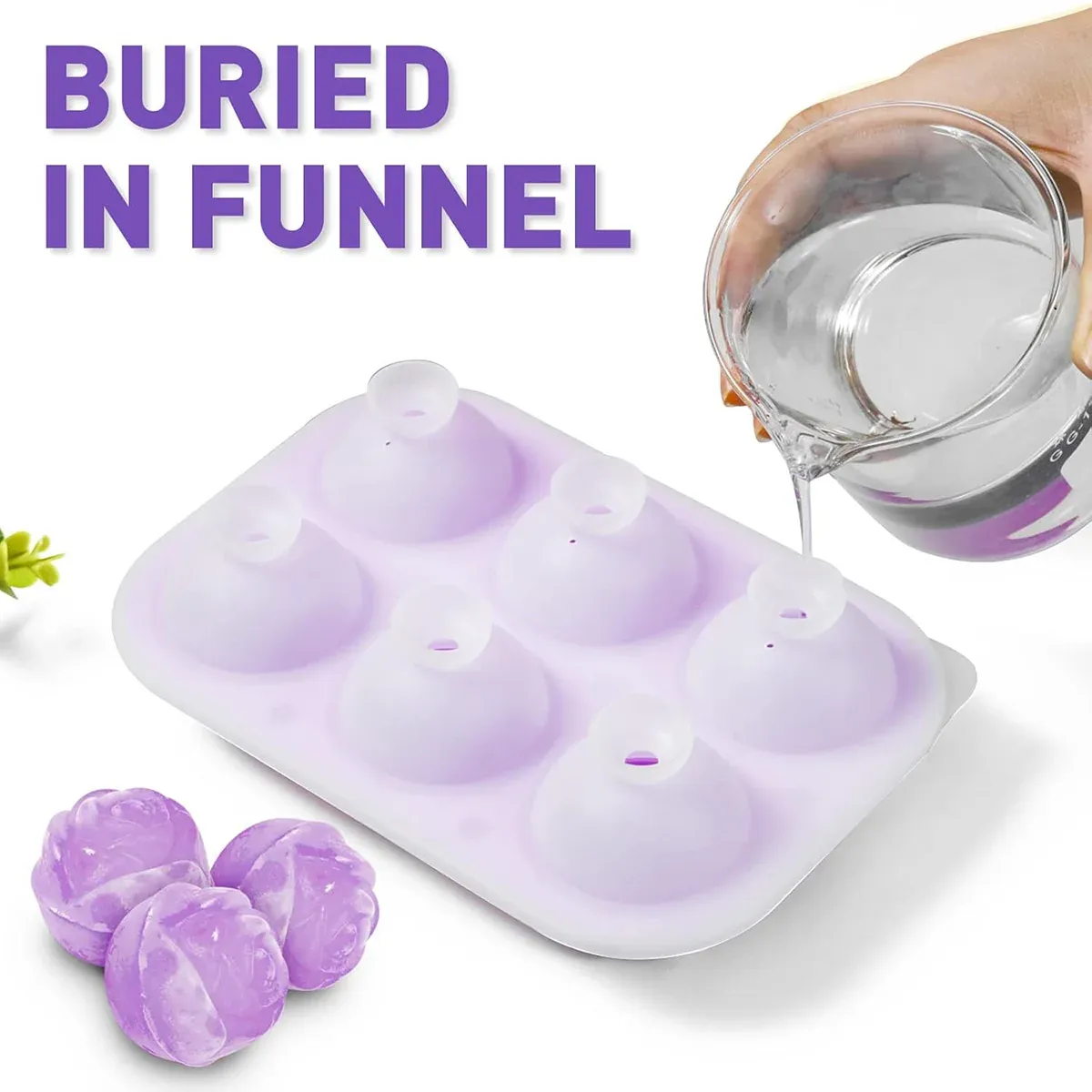 Large Ice Cube Tray Rose Maker Silicone Mold Whiskey Chocolate Jelly Mould DIY - Purple โ image 6