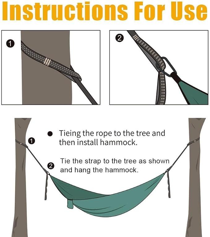 2 Pcs/Set Hammock Straps Special Reinforced Polyester 5 High Load-Bearing Barbed Black Home Outdoor Straps โ image 3