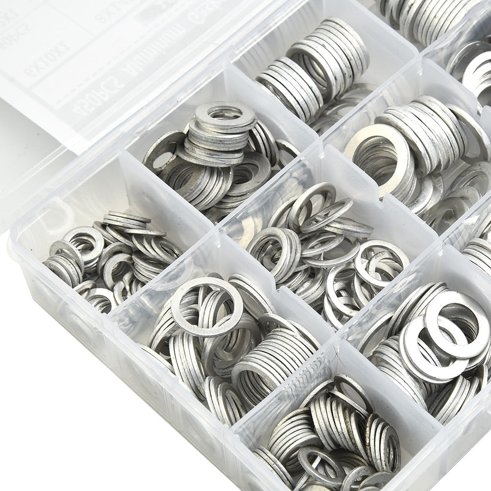 18Sizes 450Pcs Car Engine Oil Drains Plug Aluminum Washer Gasket Nut Bolt Set Sealing Ring O Rings Kit Set Smile Home — image 3