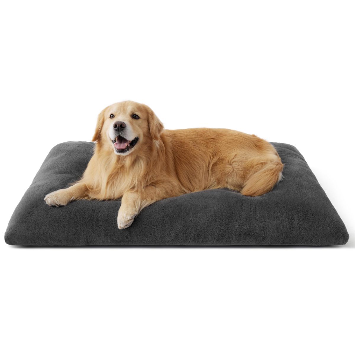 Washable Dog Bed for Crate, Giant Comfort Fluffy Plush Pet Pillow Bed Kennel Pad with Non-Slip Bottom, Machine Washable Pet Sleeping Mat for Jumbo - Dark Gray