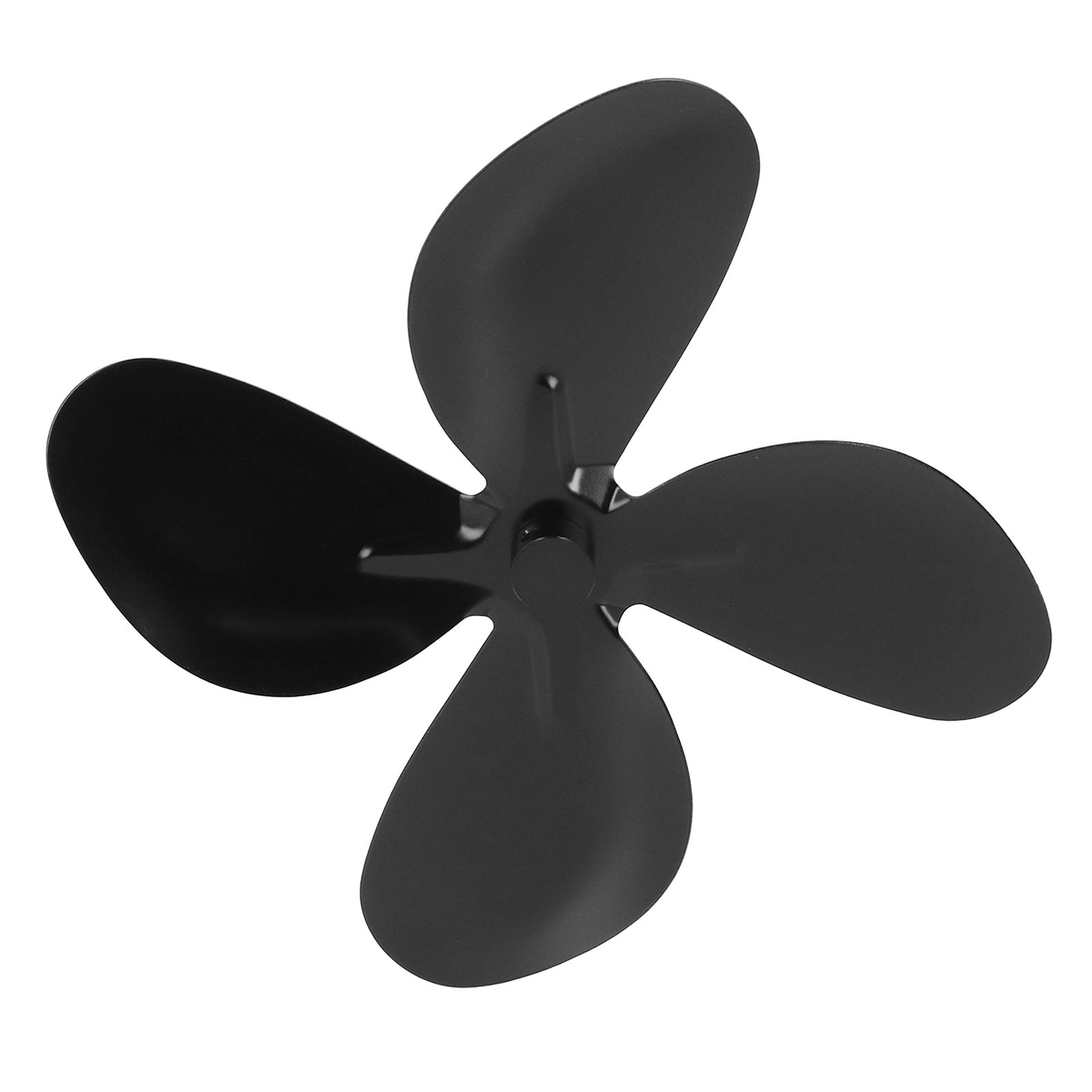 Stove Fan Blade Replacement Aluminum Alloy Fireplace Fan 4 Blades with Hex Wrench Screw Black — image 2