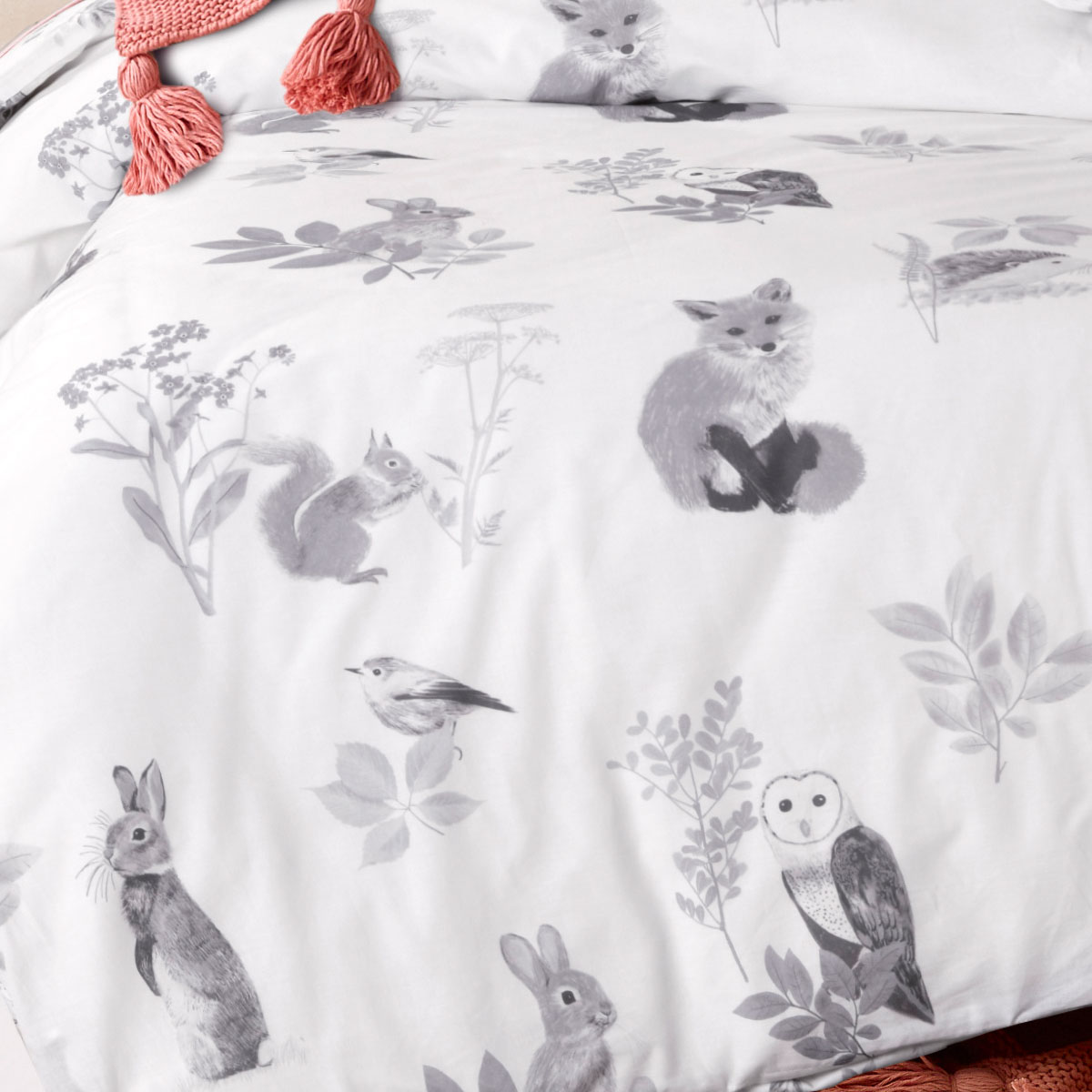 Happy Kids Woodland White Cotton Quilt Cover Set Single โ image 3