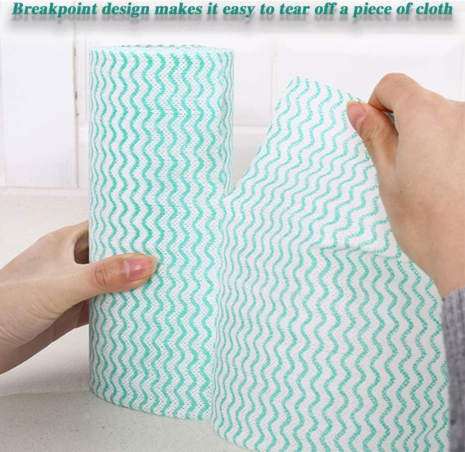 Disposable Cleaning Towel (4 Rolls /200pcs) Reusable Cleaning Wipe, Dish Towels Dish Rags Reusable Quick-Dry — image 3