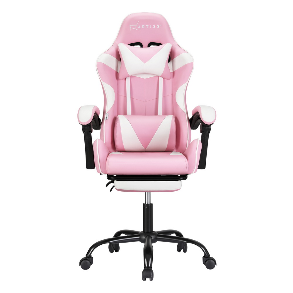 Artiss 2 Point Massage Gaming Office Chair Footrest Pink โ image 3