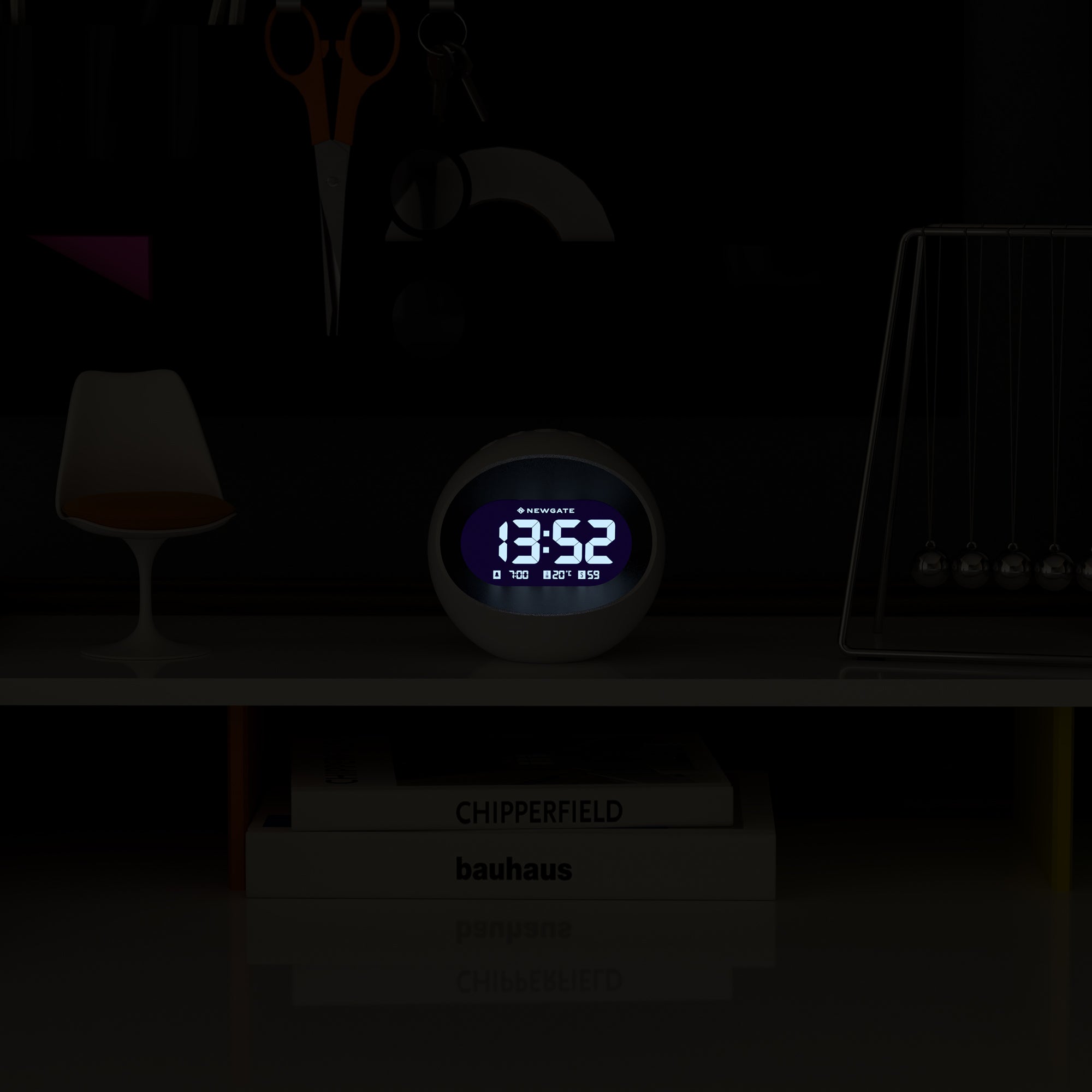 Newgate Centre Of The Earth Lcd Alarm Clock White — image 4