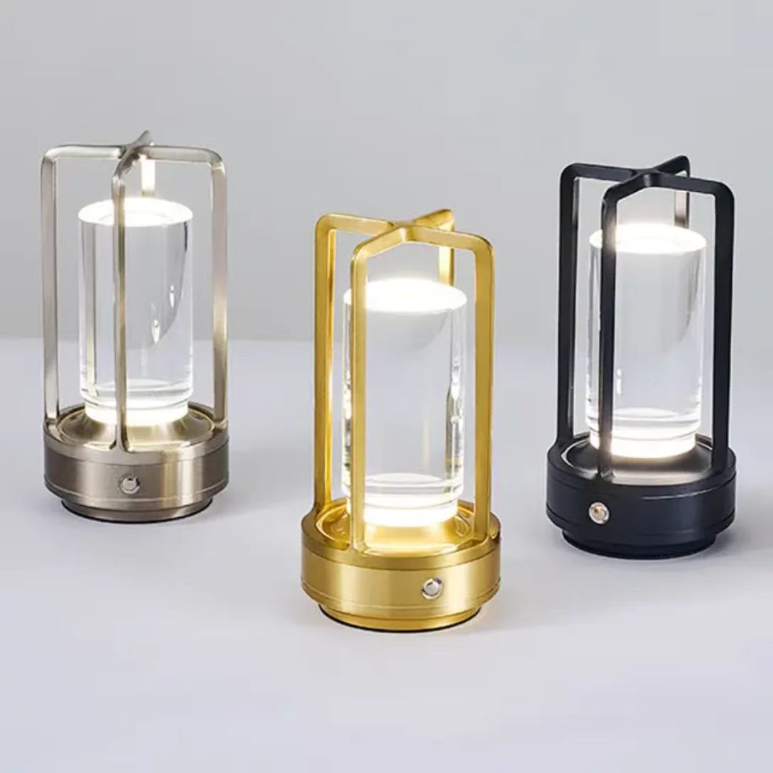 Cross-Shaped LED Table Lamp - Silver Touch Button with USB Charging โ image 2