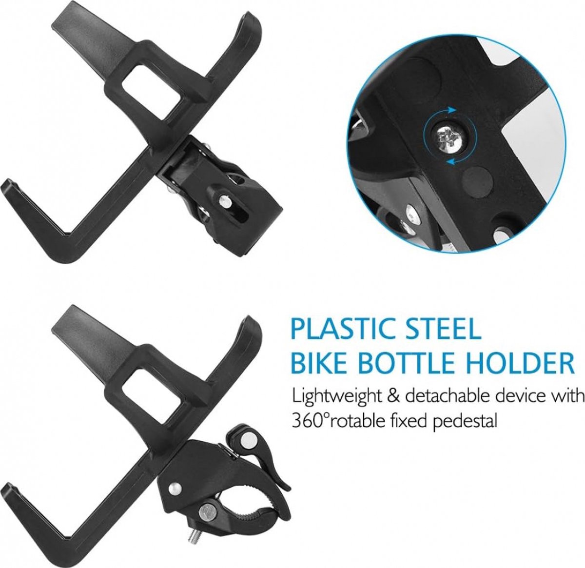 Bicycle Cup Holder - Bicycle Bottle Holder with Clamp - Universal Stroller Cup Holder - Buggy Cup Holder - Can Holder - Stroller Cup Holder - Wheelchair Cup — image 3