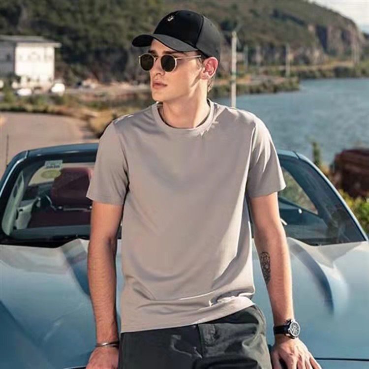 Men Short Sleeve T Shirt Cotton Loose Summer White 170/M(100kg -115kg) โ image 2