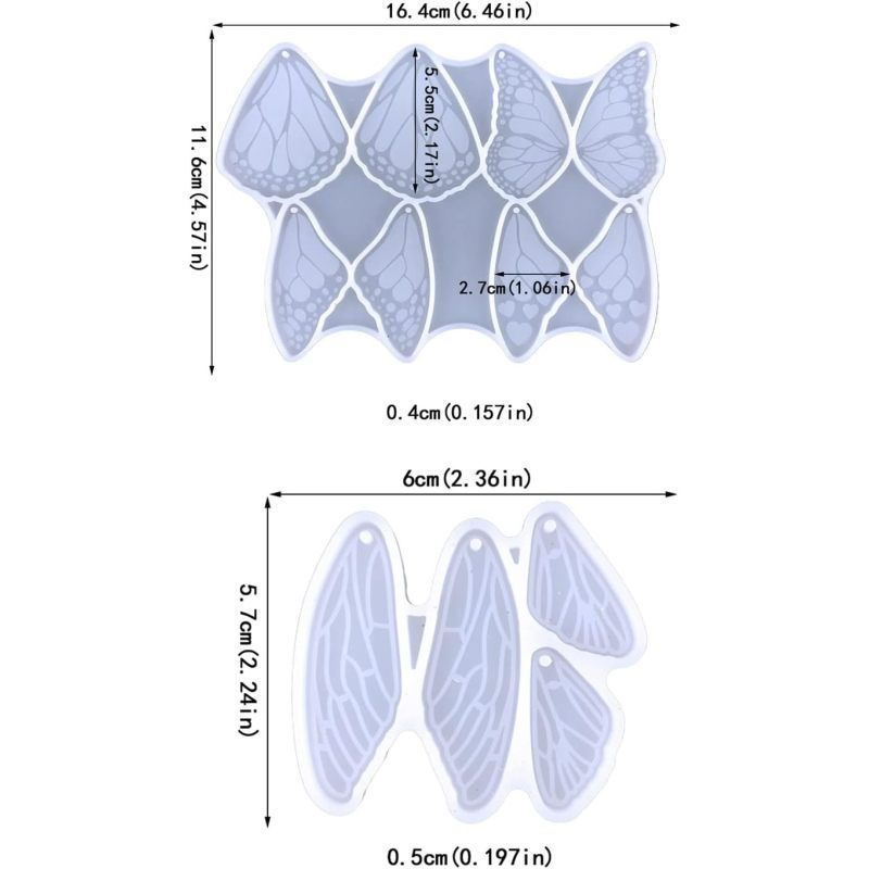Butterfly-Wing Silicone Pendant Resin Molds with Hangings Hole for Earrings Resin molds Studs Earring Resin molds