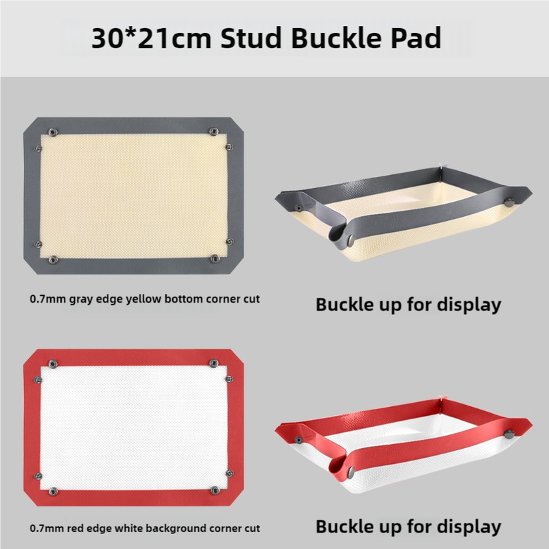 2-piece set (Gray Edge Yellow Background + Red Edge White Background) Non-stick Silicone Baking Mat for Oven & Microwave | Reusable, Thickened Fiber Baking Pad