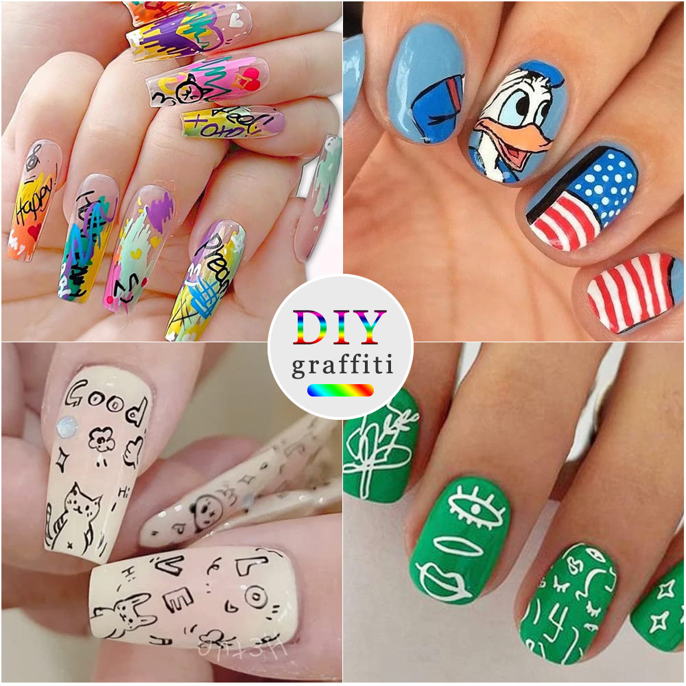 12-Color Acrylic Nail Art Marker Pen Set - Waterproof and Quick Drying, DIY Beauty Nail and Artistic Graffiti Pens โ image 5