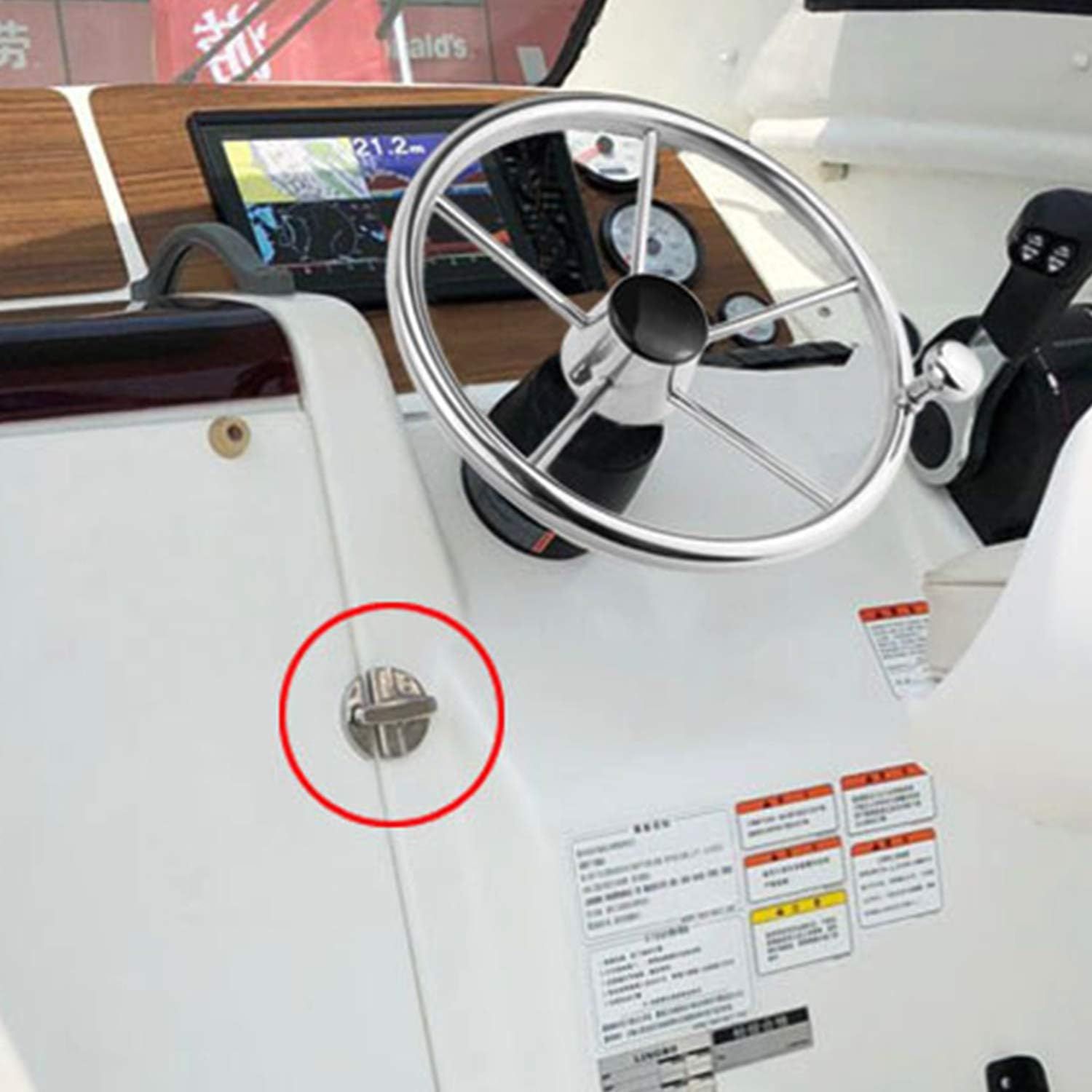 Marine Grade 316 Stainless Steel 2-1/4" (57mm) Turn Twist Button Door Catch Latchfor Door Cabinet 2pcs โ image 5