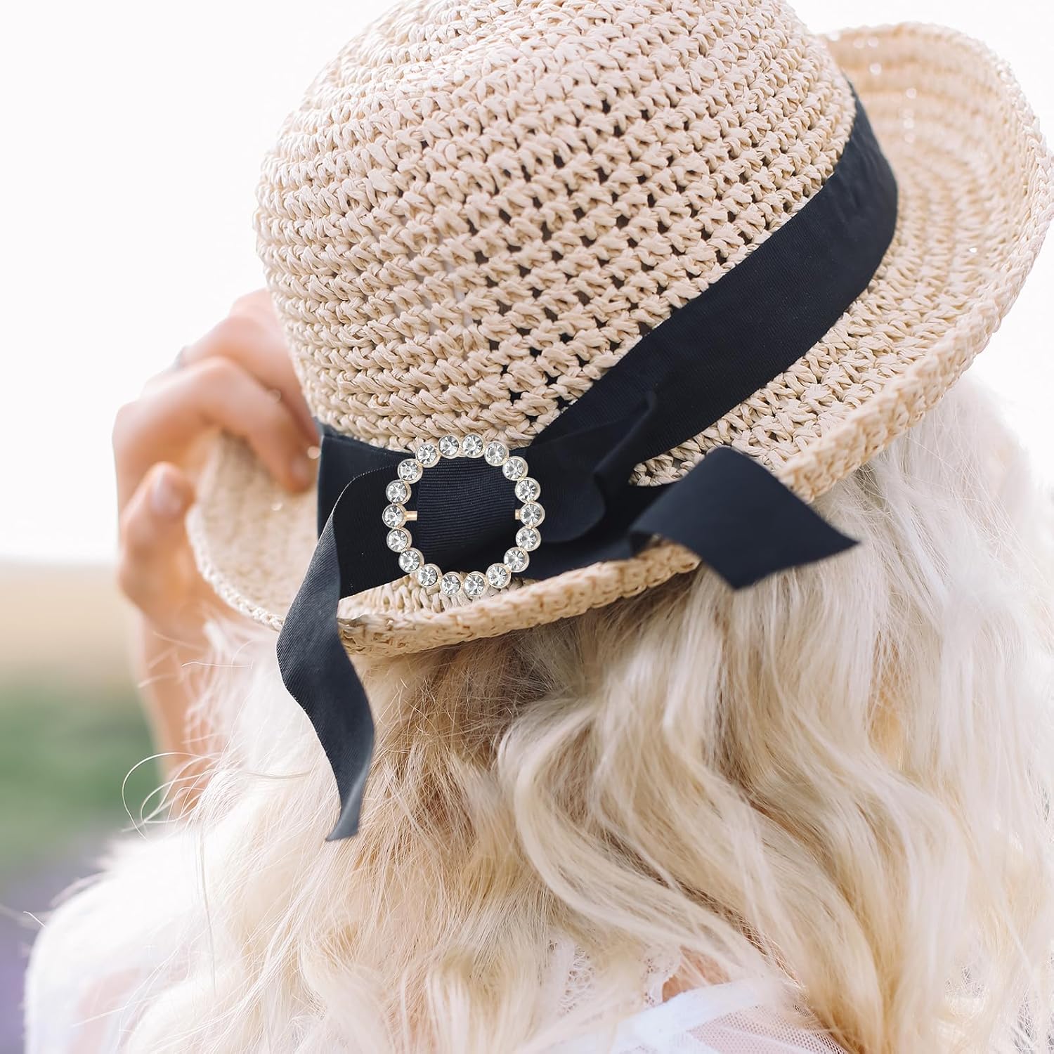 Silk Scarf Ring Clip Bling Rhinestone T-Shirt Clips Tie Waist Knotted Buckle Rings Metal Circle Buckles for Women Fashion Scarves Hat Decor Wrap Holders White โ image 6