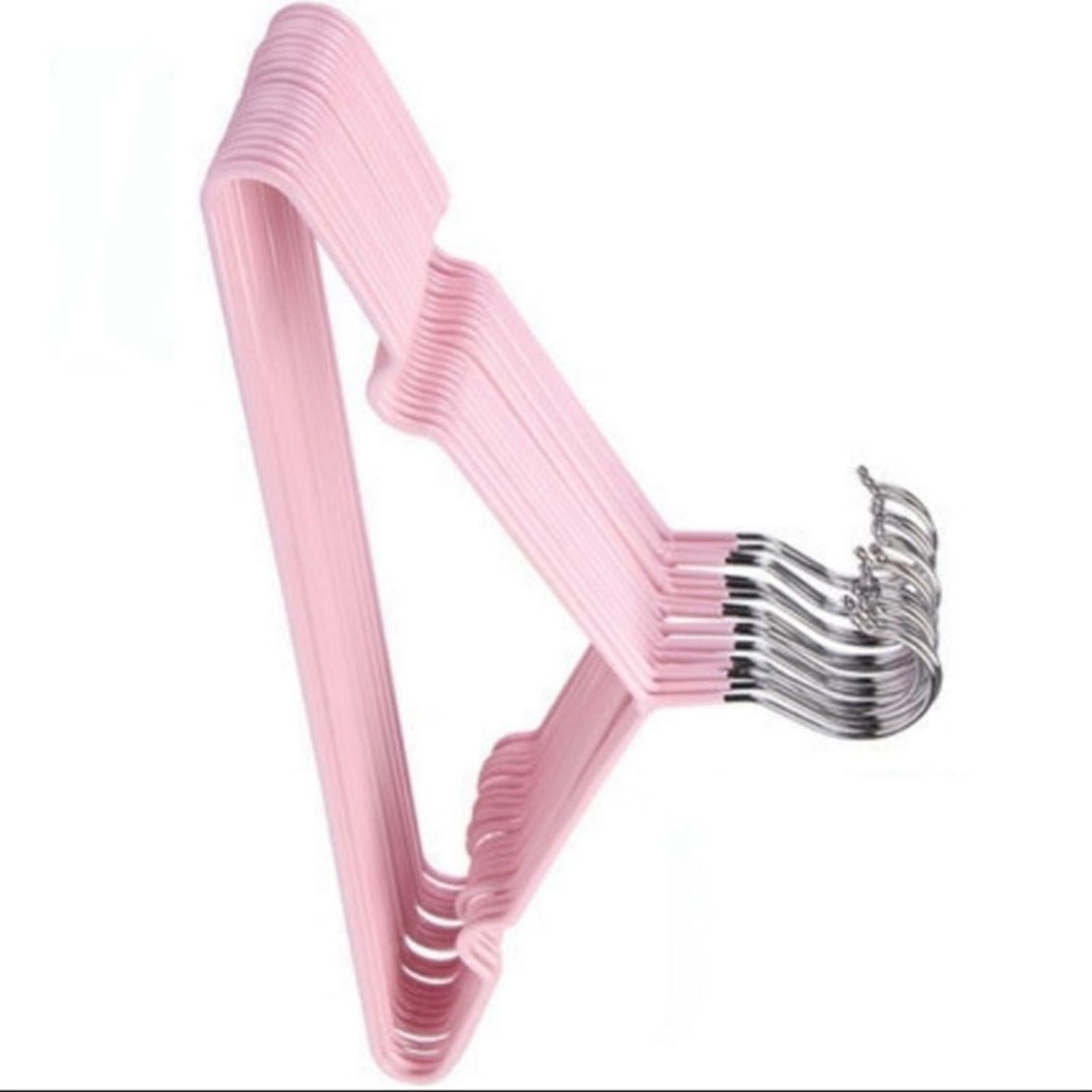 Clothes Hangers Prevent Slip Space Saving Heavy Duty Dry Wet Thick Clothes Hangers for Home Dormitory Pink — image 4