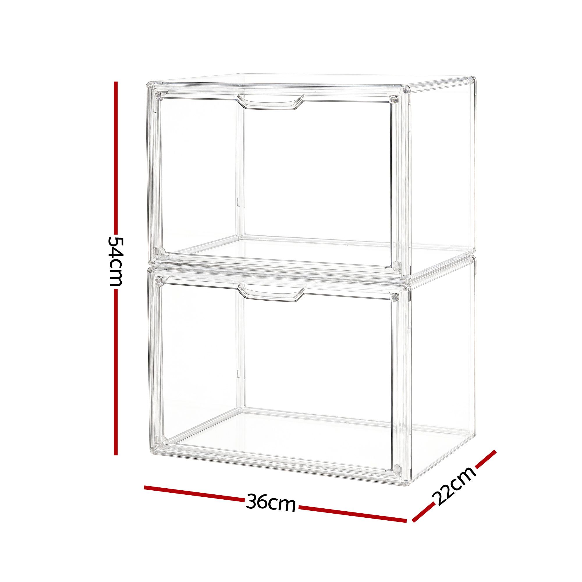 Artiss Clear Acrylic Display Case Box 2 Pack For Toys 54cm — image 2