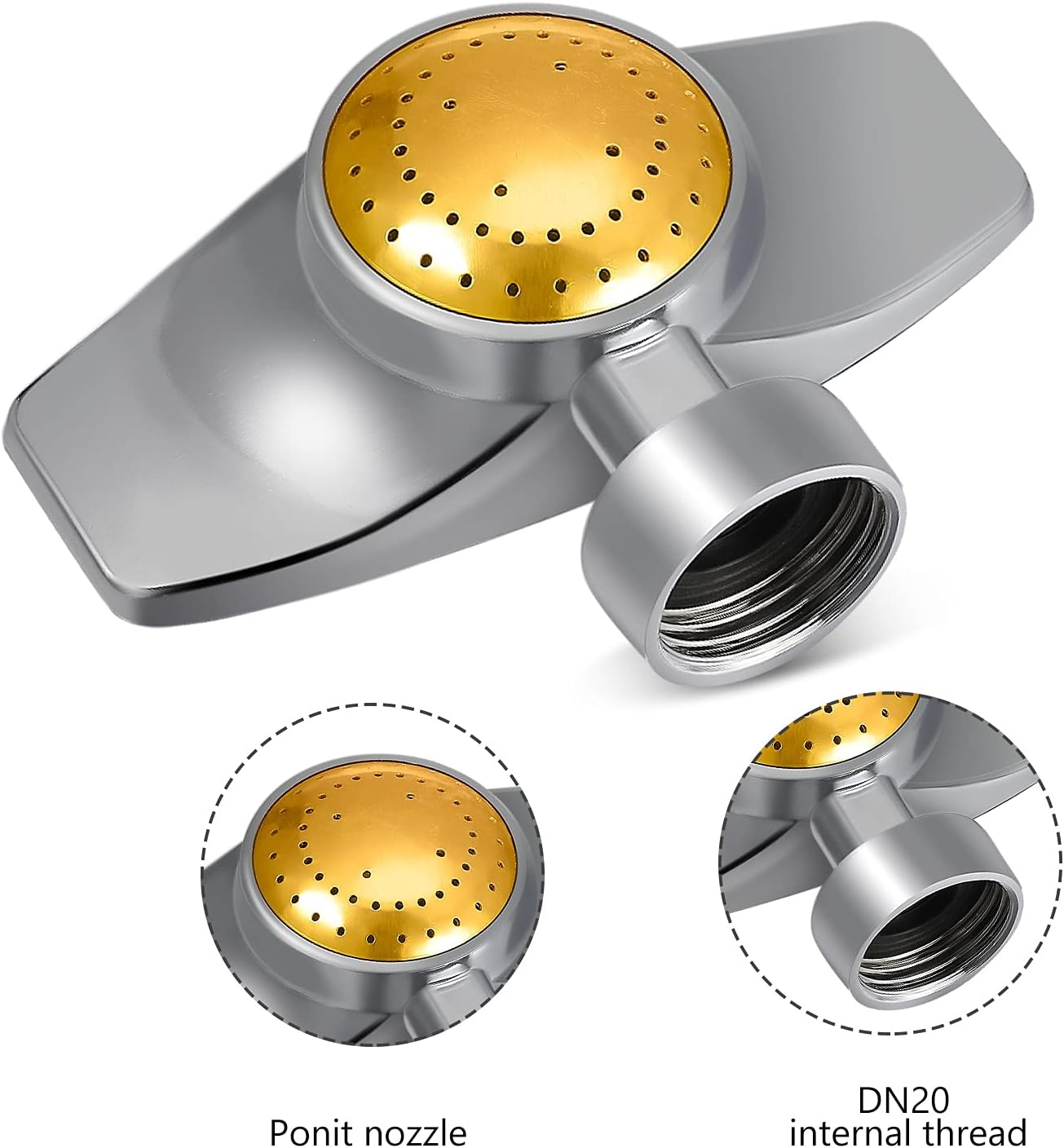 3 Pieces Metal Spot Sprinkler Circle Pattern 3/4 Inch Internal Thread Adjustable 360 Degree Square for Small Area Yard Lawn Garden Watering โ image 5