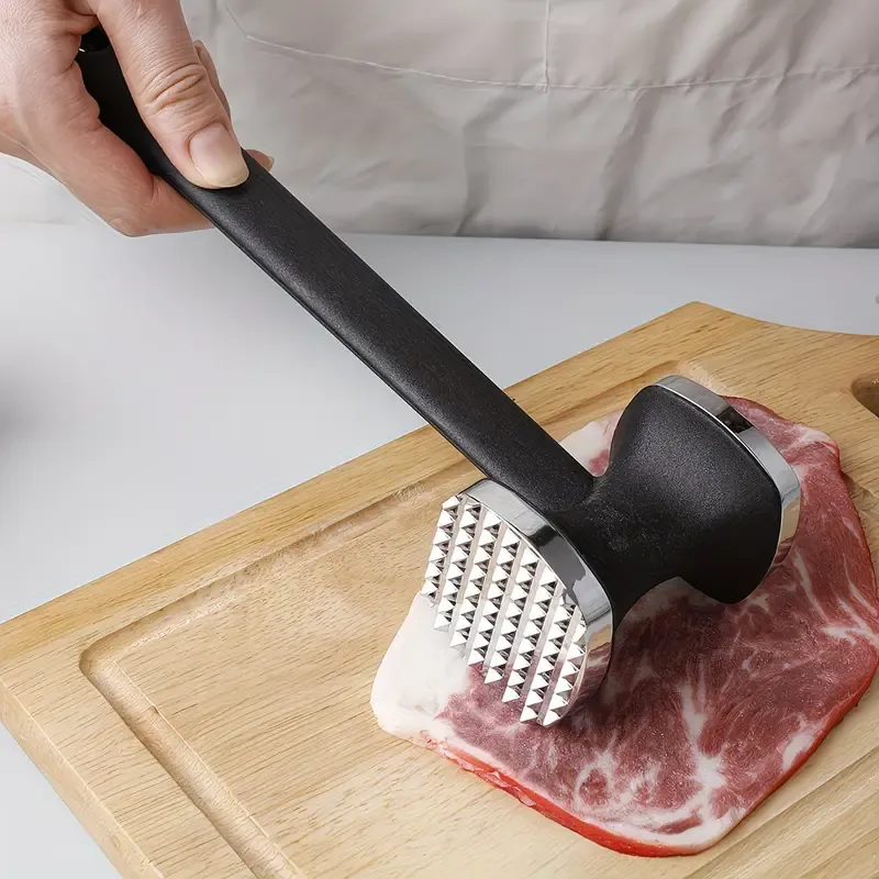 Dual-Sided Multi-Function Meat Mallet, 36 Spikes for Deep Tendon Cutting & Tenderizing, Flat Side for Smashing Cucumbers & Garlic, Nylon Handle with โ image 5