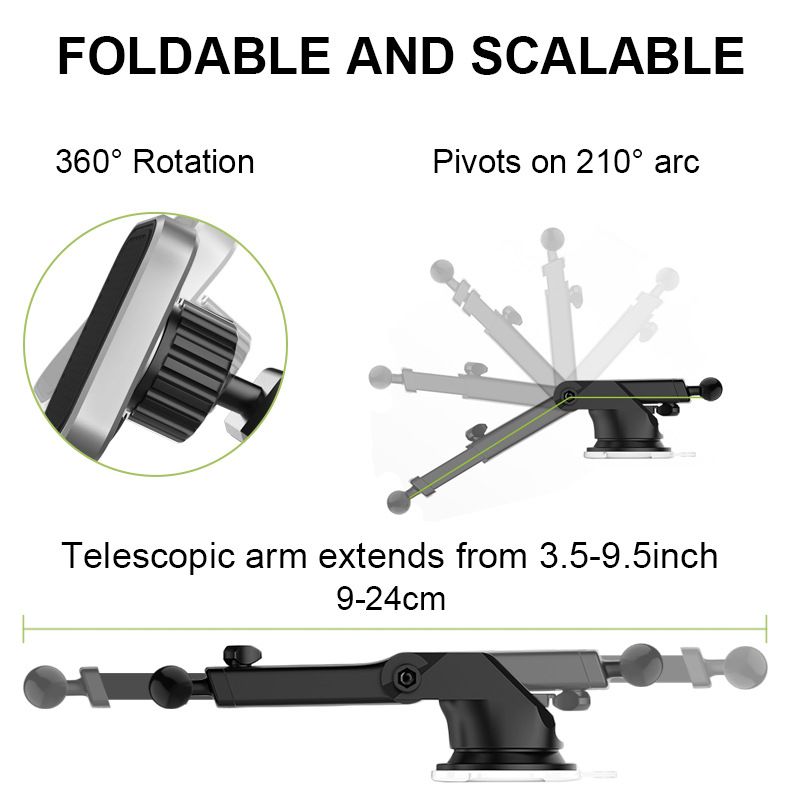 （grey）Magnetic Phone car Mount,fit in Dashboard and Windshield,Strong Magnet,360 Degree Phone Holder — image 4