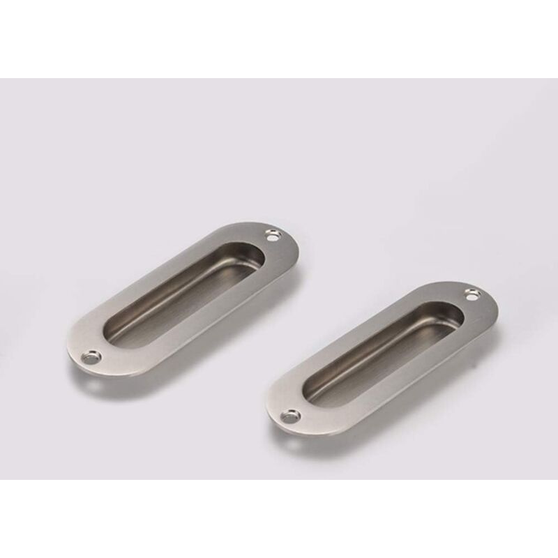 Flush Door Handle 2 Pieces Brushed Stainless Steel Flush Handle Sliding Door Handle Cupboard Door Handle With Screws โ image 4