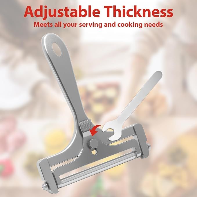 Cheese Slicer with 8 Wires Stainless Steel Adjustable Handheld Butter Block Cutter for Cheddar Gruyere Mozzarella Kitchen Slicing Tools โ image 4