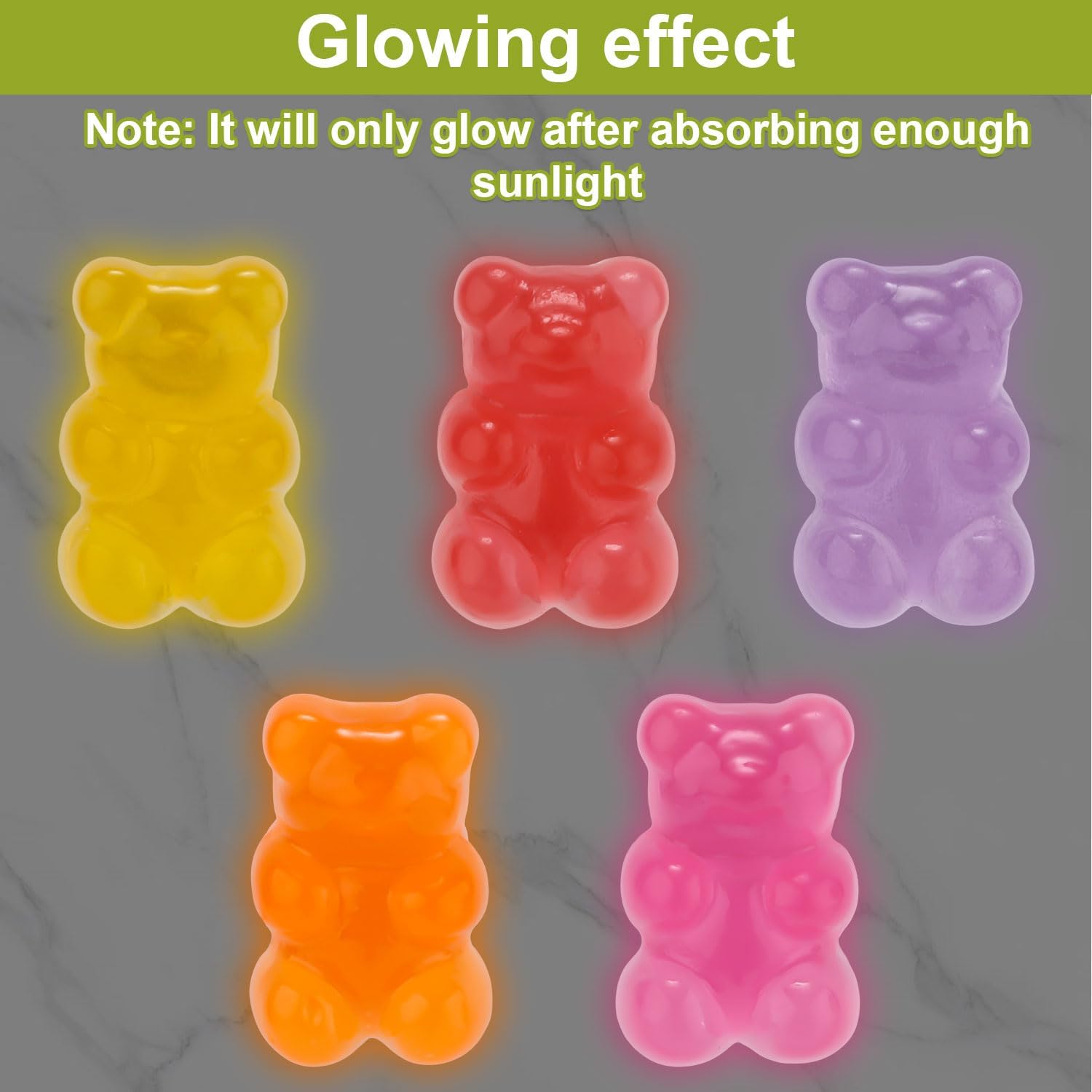 20pcs Luminous Gummy Bear Shoelace Charms, Cute Bear Shoe Charms Colorful Clog Pins Shoe Charms for Shoe Decoration — image 4
