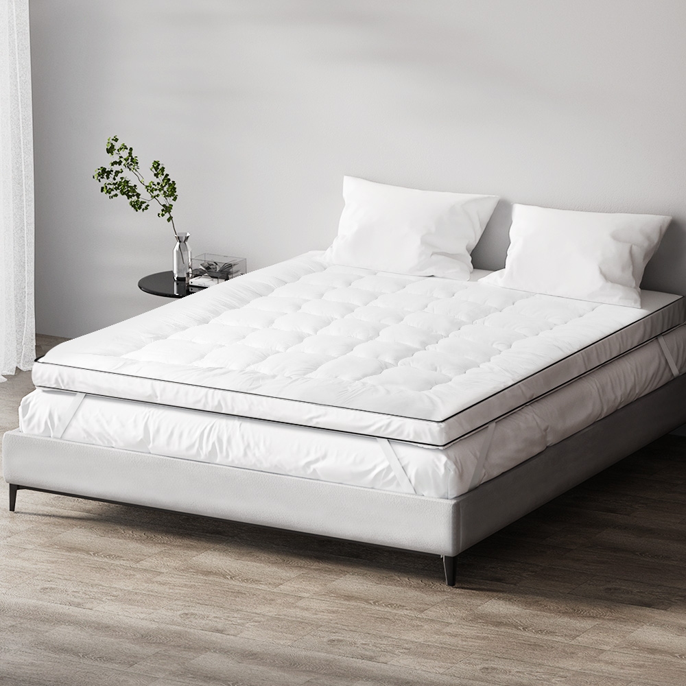 Giselle Bedding Pillowtop Mattress Topper 5cm Thick Mattress Pad for Back Pain Relief & Old Beds Machine Washable 500GSM Breathable Protector Single