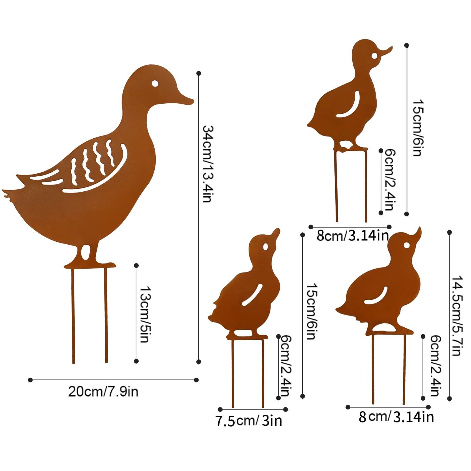 Duck Garden Statue Duck Statue Metal Lawn Ornaments Hollow Garden Decorations (Yellow) sturdy and duarble โ image 5