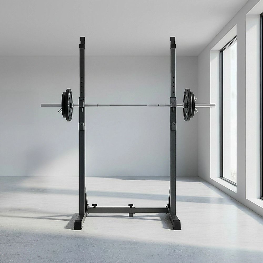 Commercial Squat Rack Adjustable Pair Fitness Exercise Weight Lifting Gym Barbell Stand — image 3