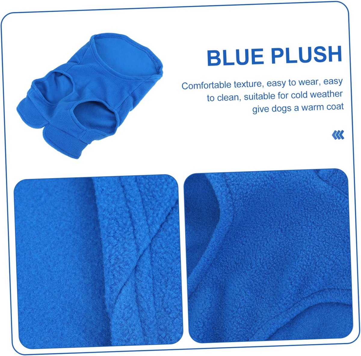 Dog Coat - Fleece Vest - Dog Sweater - Warm Winter Coat - Pull-On Fleece Coat - Leash with Ring - Perfect for Small and Medium Dogs - Blue - Size XL — image 6